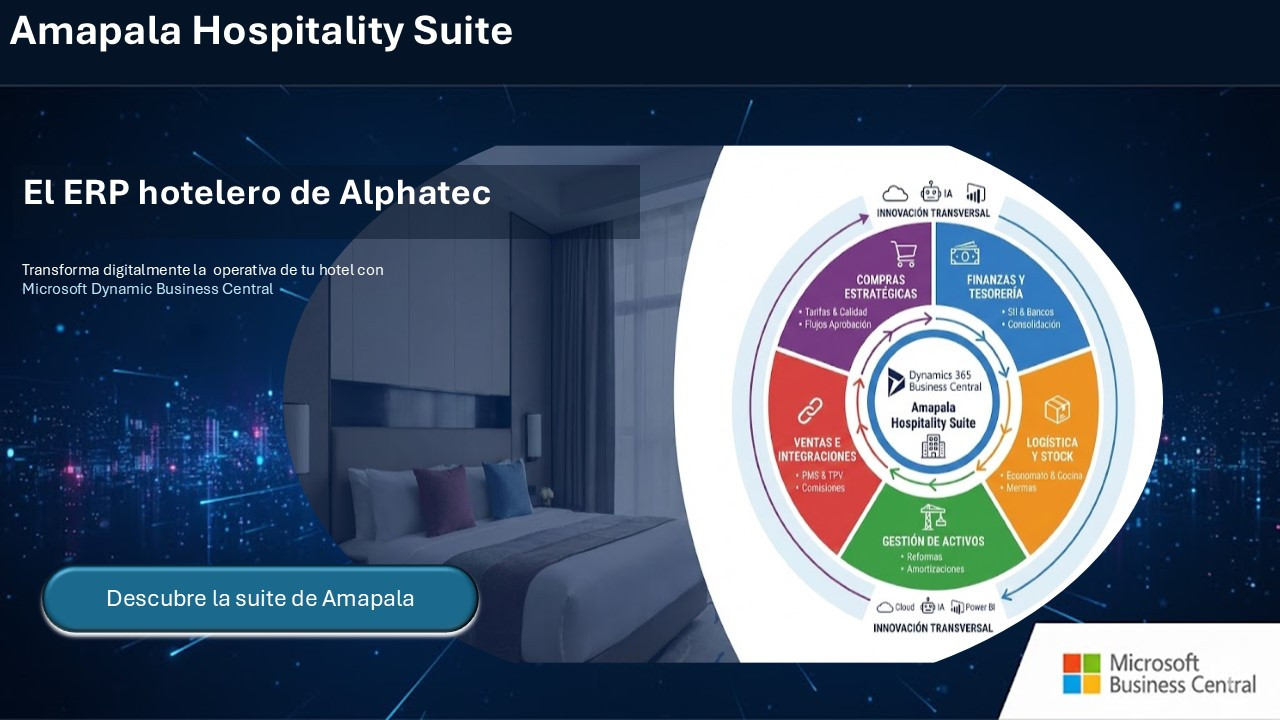 Transforma digitalmente la operativa de tu hotel o cadena con Microsoft Dynamics 365 Business Central.